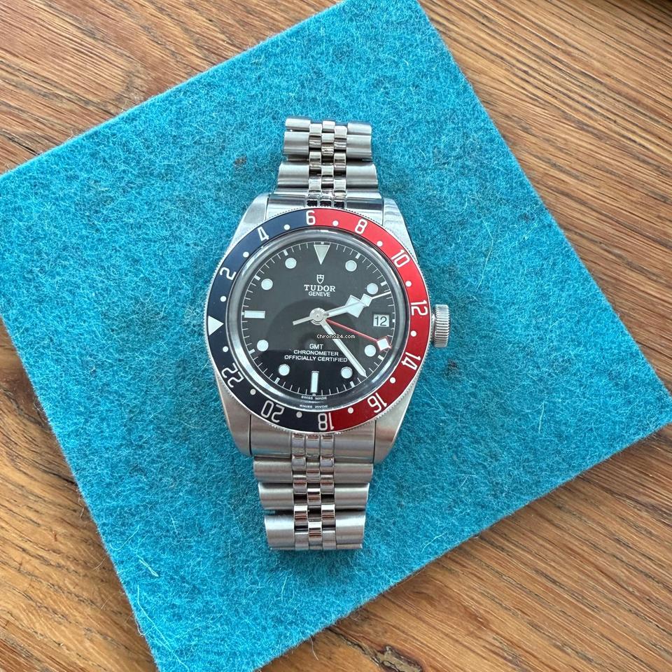 Tudor Black Bay Pepsi 41mm GMT Jubilee Stainless Steel Euro Grade Men's Watch