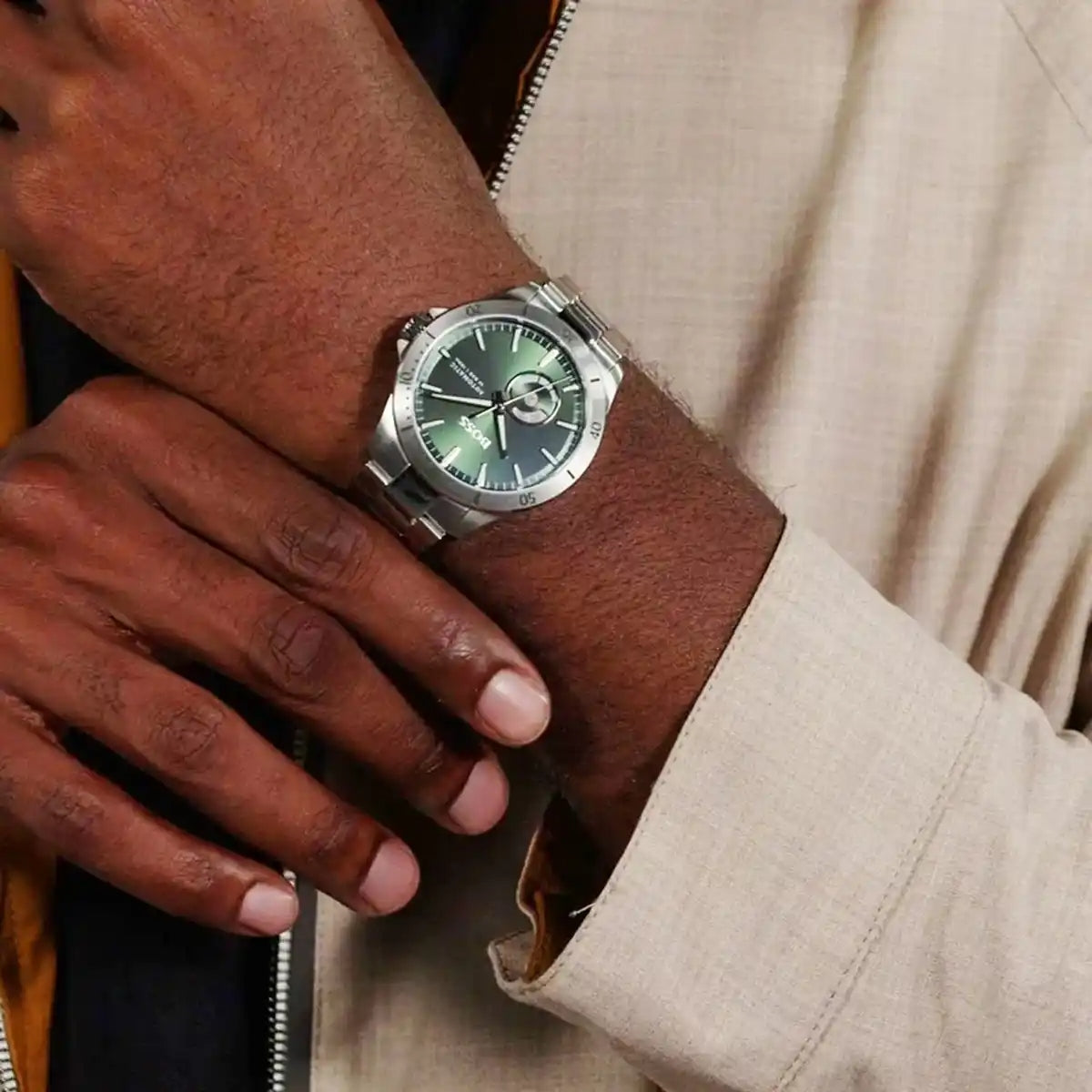 Hugo Boss Troper HB1514200 Automatic Green Dial Stainless Steel Chain Men’s Watch