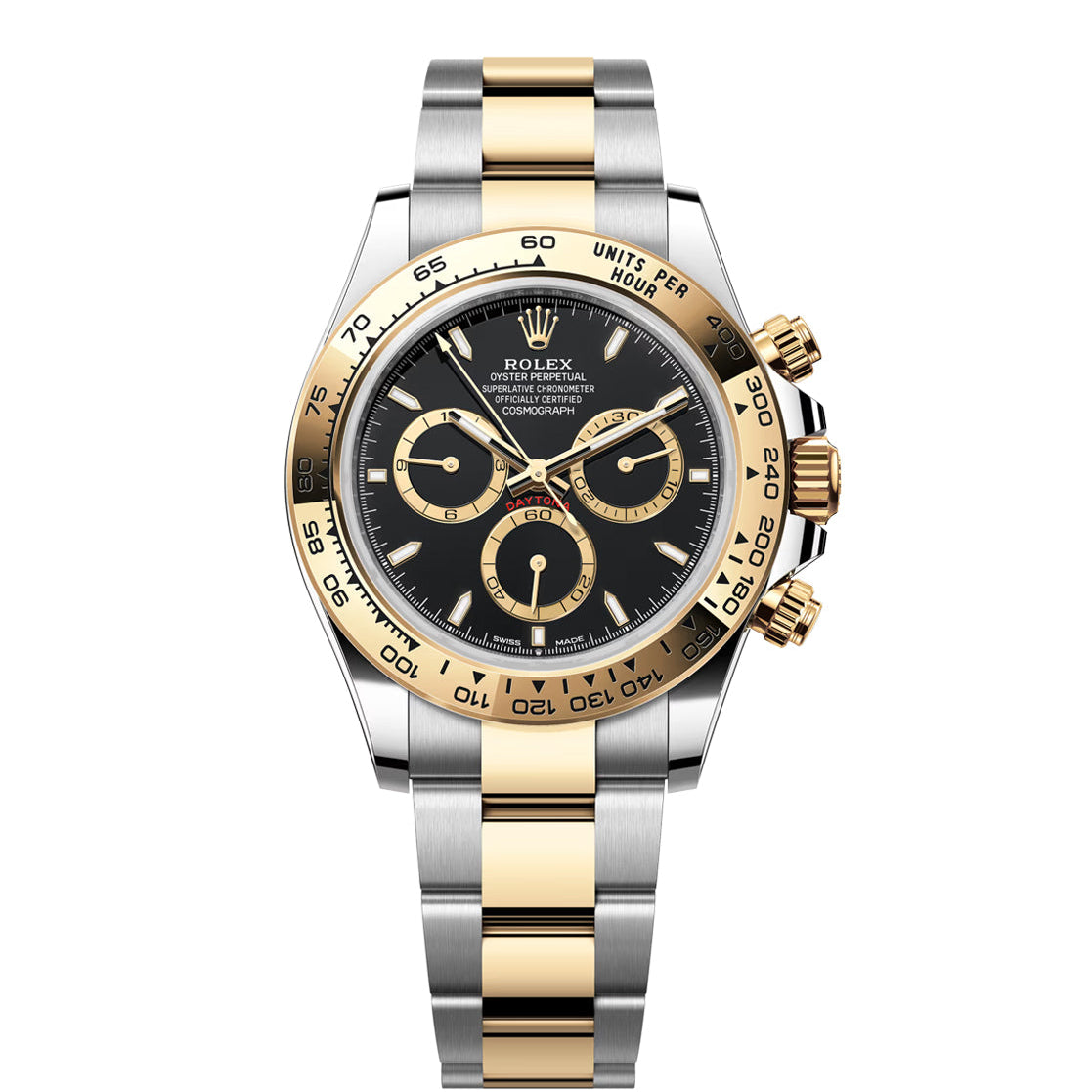 Rolex Daytona Dual Tone With Black Dial Oyster Perpetual Automatic Stainless Steel Chain Men’s Watch