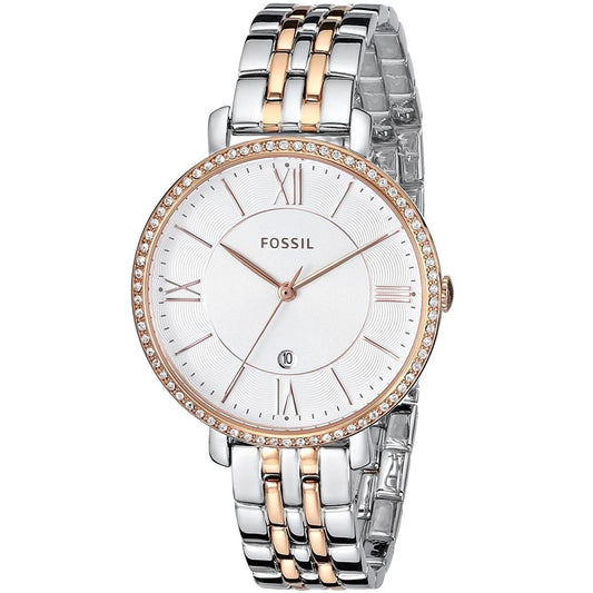 Fossil Jacqueline ES3634 White Dial Quartz Stainless Steel Chain Women’s Watch