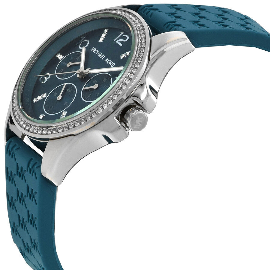 Michael Kors Mini Pilot MKO1004 Blue Dial Quartz Stainless Steel & Silicone Strap Ladies Watch