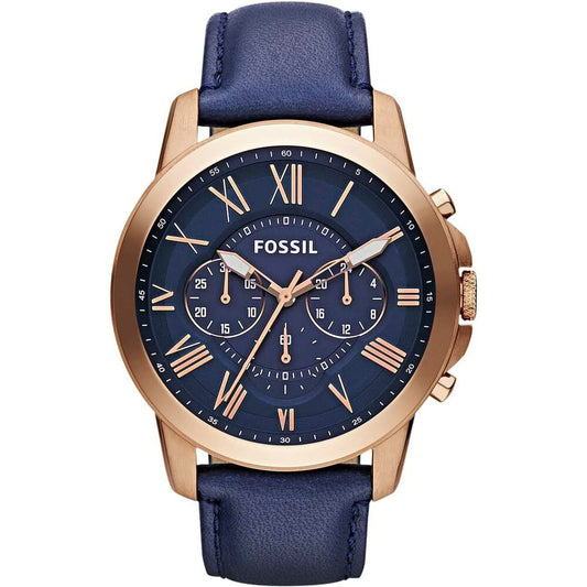 Fossil Grant FS4835 Chronograph Quartz Rose Gold-Tone Genuine Leather Strap Men’s Watch