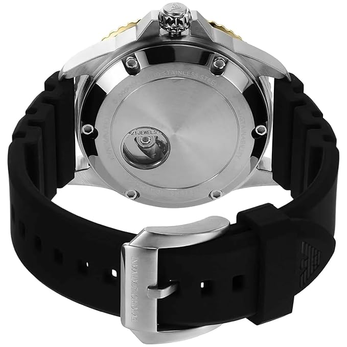 Emporio Armani AR60070 Automatic Black Silicon Strap Maroon Dial Men’s Watch