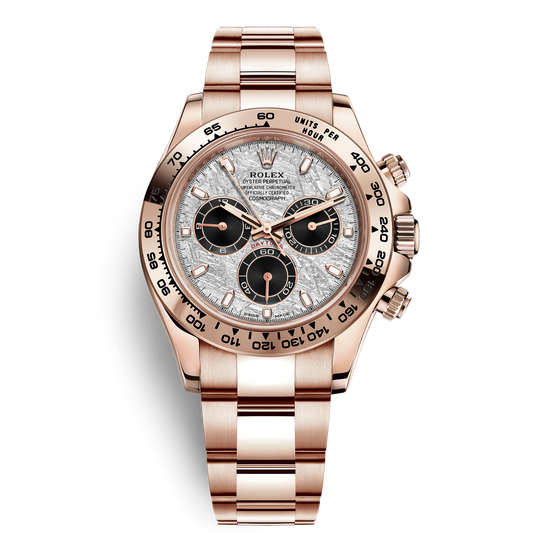 Rolex Daytona Meteorite Dial Full Rose Gold Oyster Perpetual Automatic Stainless Steel Chain Men’s Watch