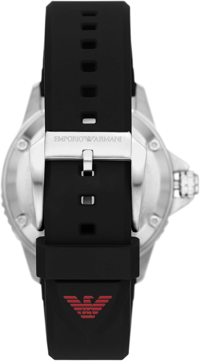 Emporio Armani AR60070 Automatic Black Silicon Strap Maroon Dial Men’s Watch