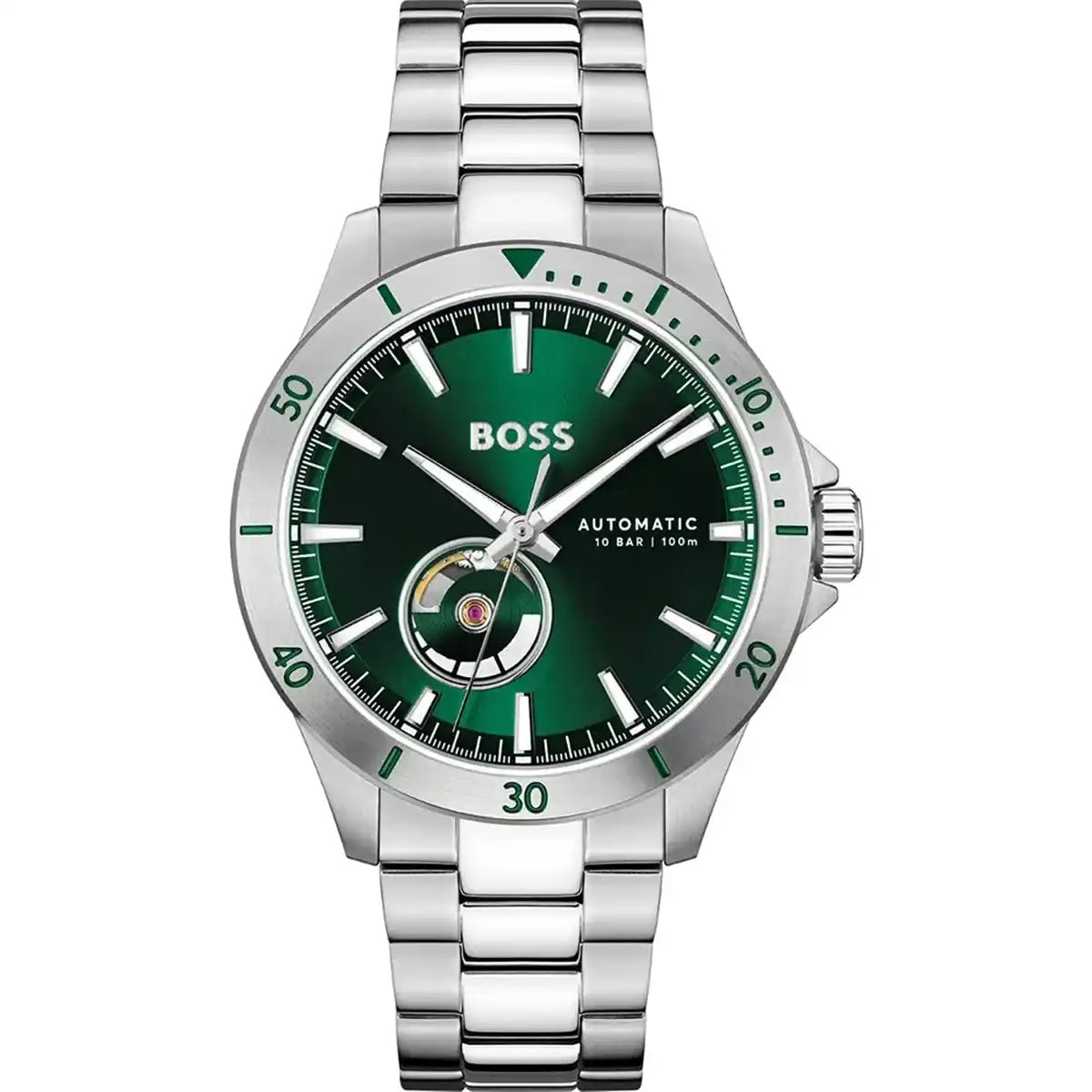 Hugo Boss Troper HB1514200 Automatic Green Dial Stainless Steel Chain Men’s Watch