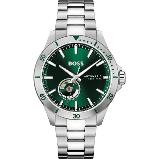 Hugo Boss Troper HB1514200 Automatic Green Dial Stainless Steel Chain Men’s Watch