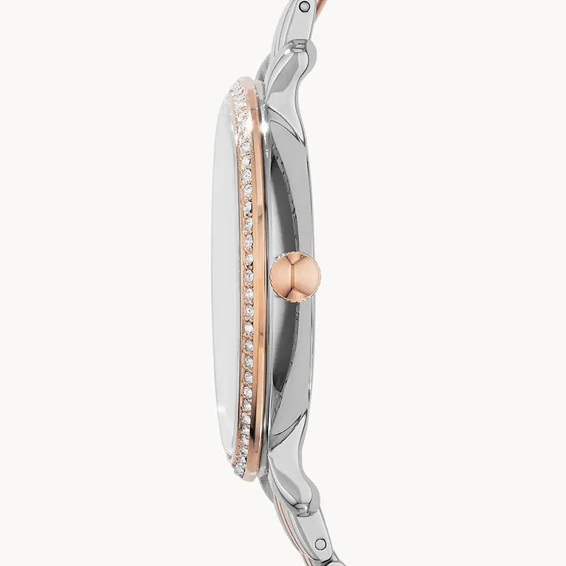 Fossil Jacqueline ES3634 White Dial Quartz Stainless Steel Chain Women’s Watch