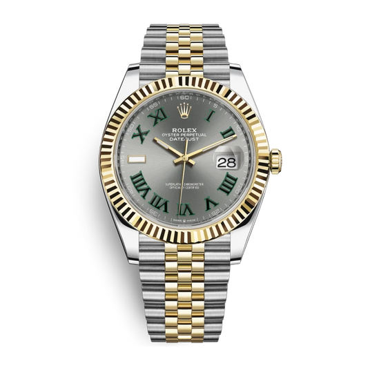 Rolex Datejust Wimbledon Oyster Perpetual Automatic Golden-Tone Stainless Steel Chain Men’s Watch