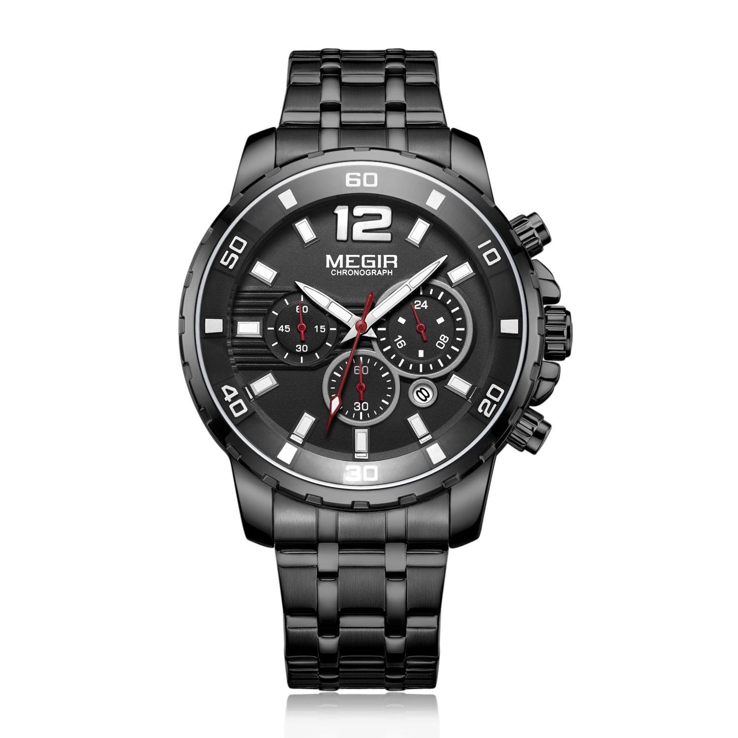 Megir Optic Gold Chronograph MS2068G-1 Stainless Steel Chain Men’s watch