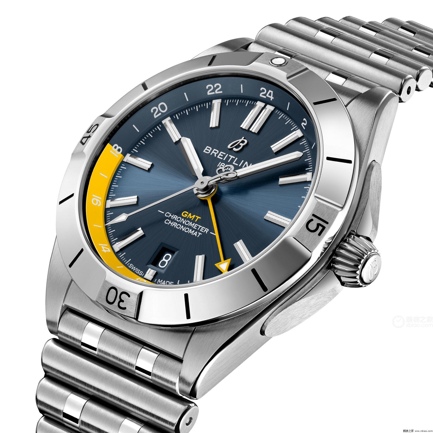 Breitling Chronomat GMT Automatic Blue Dial Stainless Steel Chain Men's Watch