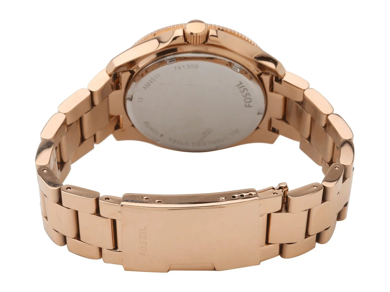 Fossil Cecile AM4511 Quartz Chronograph Rose Gold-Tone Stainless Steel Chain Women’s Watch
