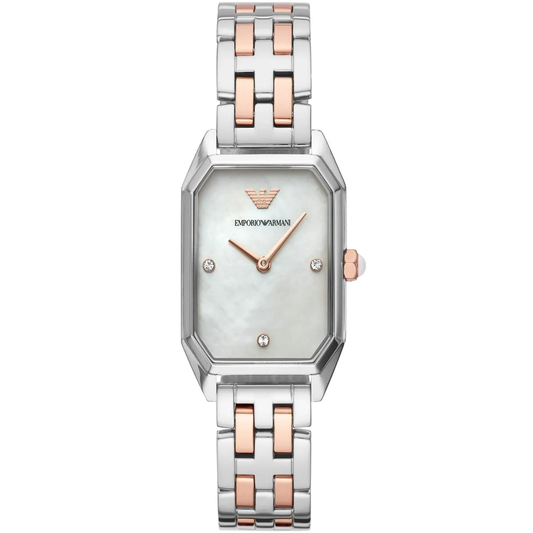 Emporio Armani Gioia AR11146 Quartz Mother Of Pearl Dial Two-Tone Stainless Steel Ladies Watch