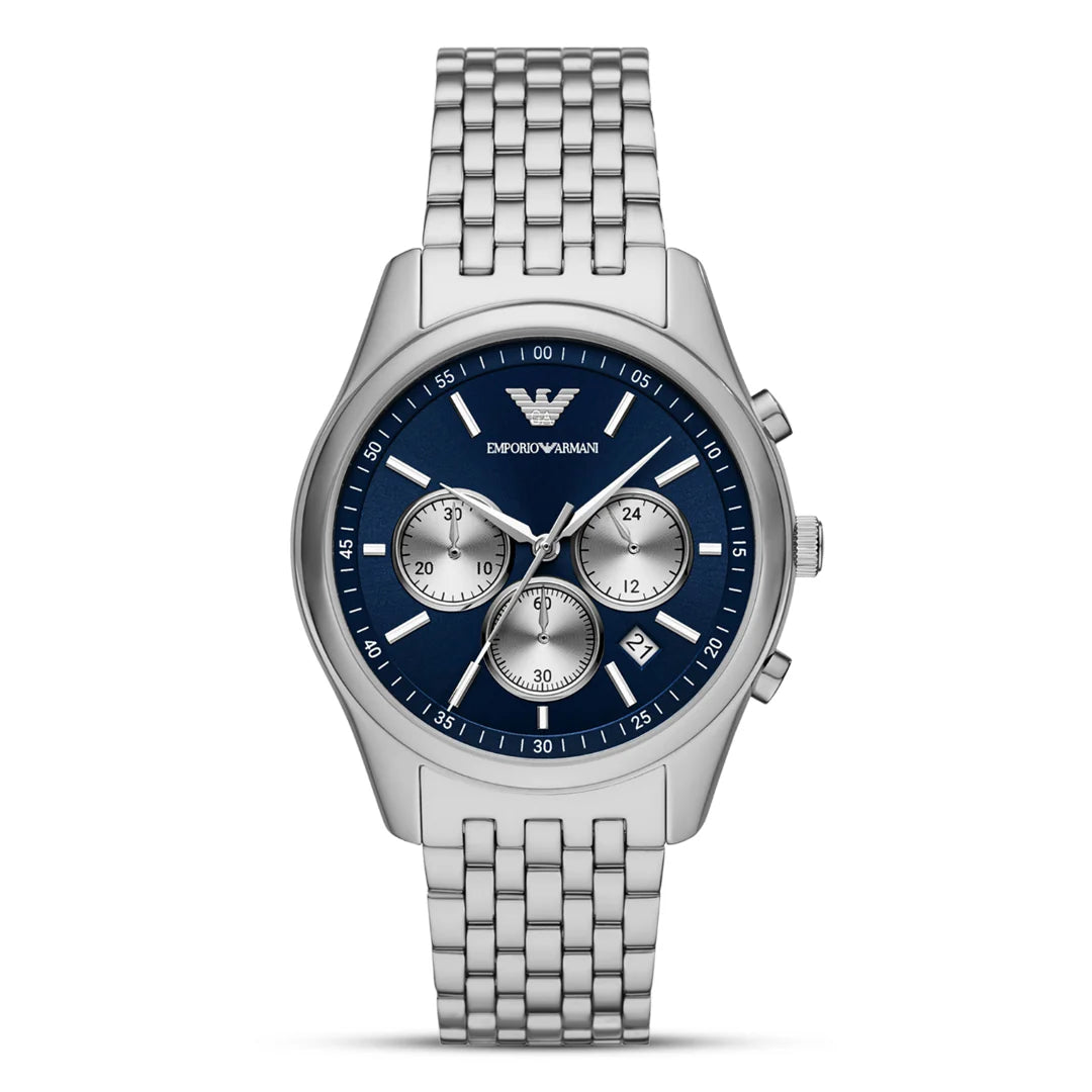 Emporio Armani Antonio AR11582 Chronograph Quartz Blue Dial Stainless Steel Chain Men’s Watch