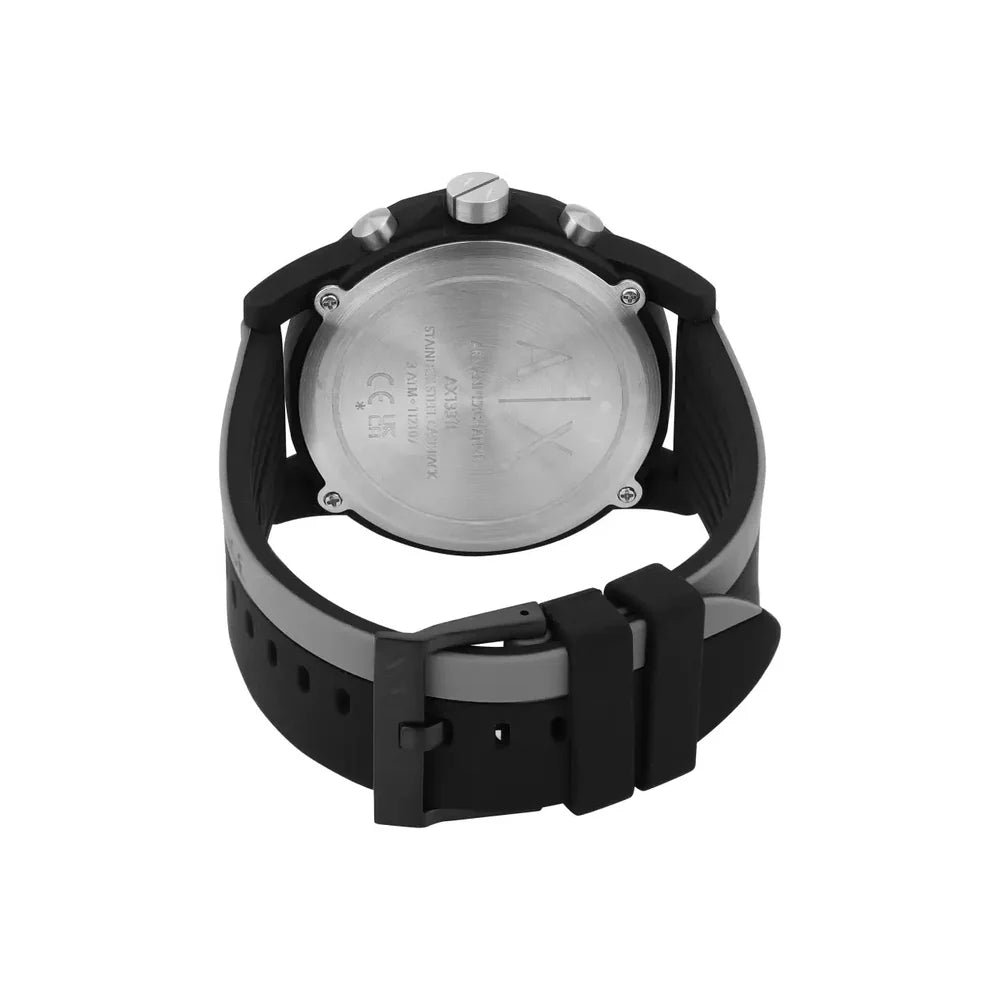 Armani Exchange Outerbanks AX1331 Chronograph Quartz Black Dial Silicon Strap Men’s Watch