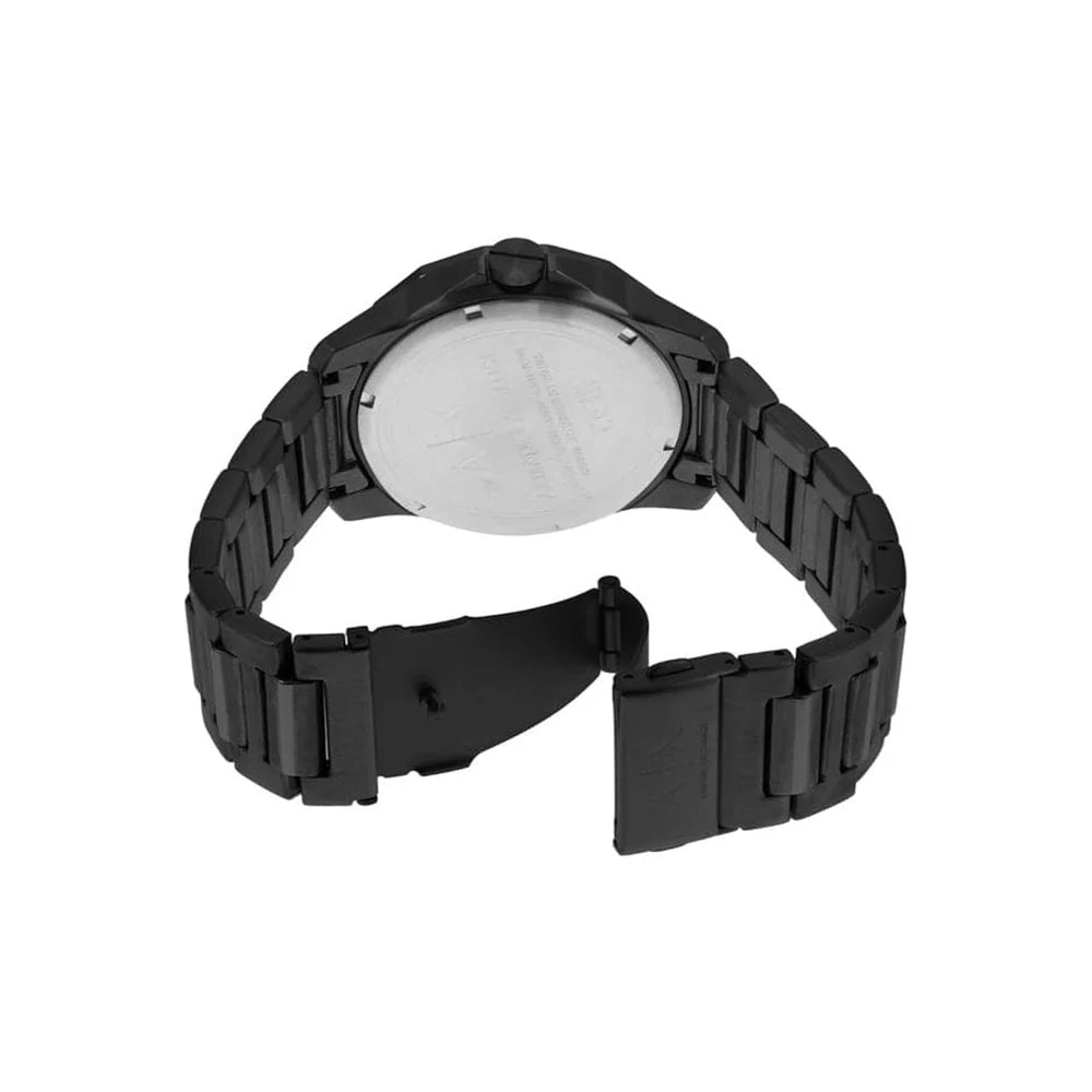 Armani Exchange Banks AX1738 Chronograph Quartz "Moon-Phase" Dark Gray Dial Full Stainless Steel Chain Men’s Watch