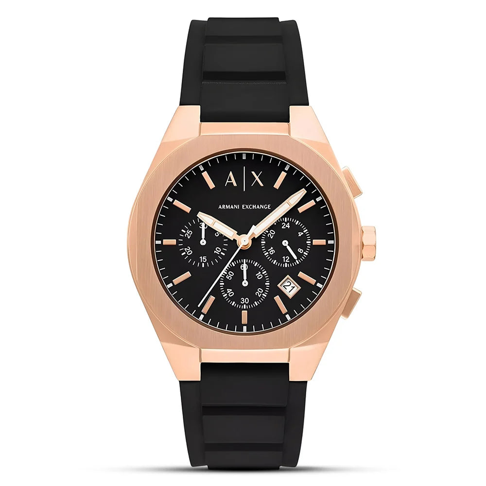 Armani Exchange Sync AX4190 Chronograph Quartz Black Dial Stainless Steel Silicon Strap Men’s Watch
