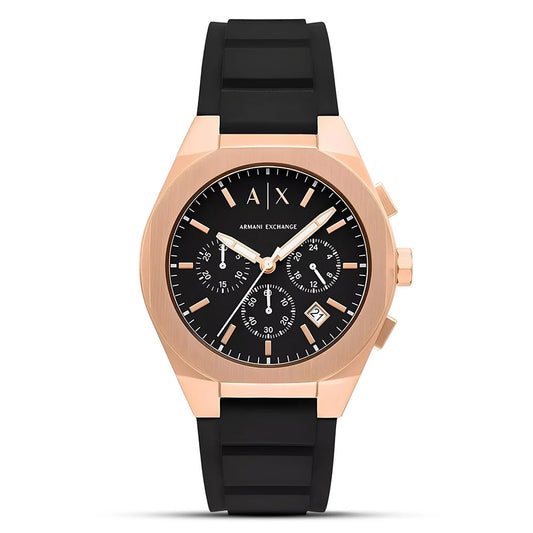 Armani Exchange Sync AX4190 Chronograph Quartz Black Dial Stainless Steel Silicon Strap Men’s Watch