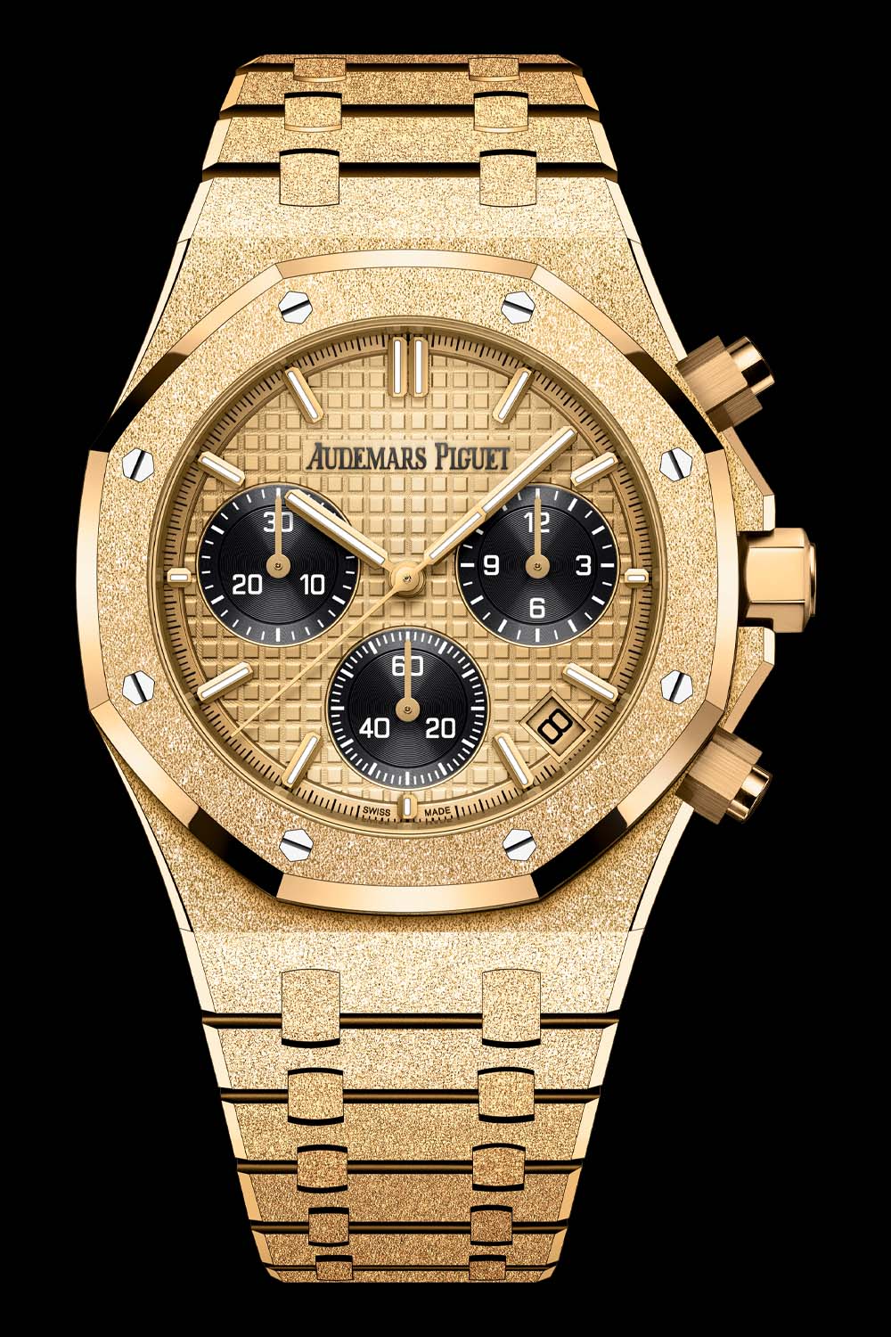 Audemars Piguet Royal Oak Chronograph Quartz "Frosted Golden" Tone Stainless Steel Men's Watch