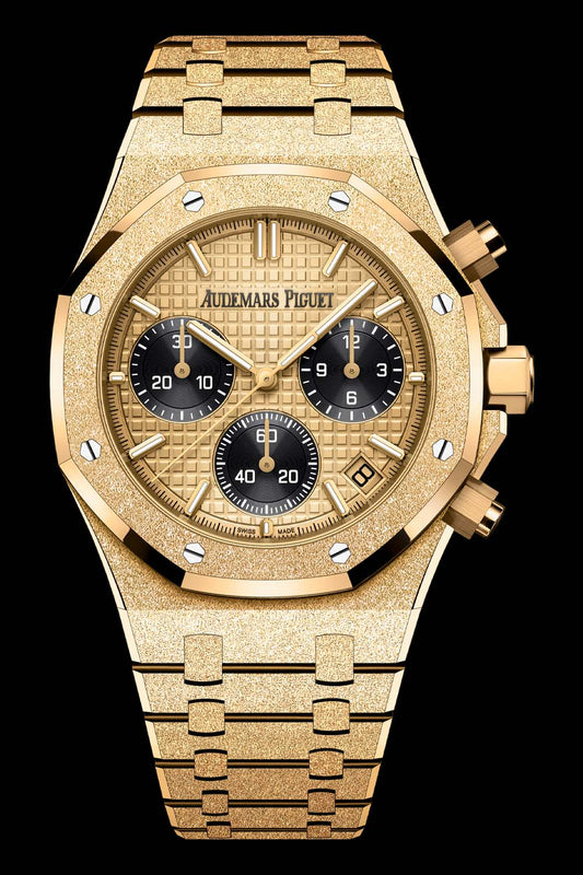 Audemars Piguet Royal Oak Chronograph Quartz "Frosted Golden" Tone Stainless Steel Men's Watch