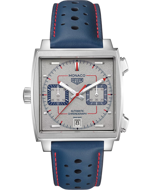 Tag Heuer Monaco "50th Anniversary" Chronograph Quartz Genuine Leather Strap Men's Watch