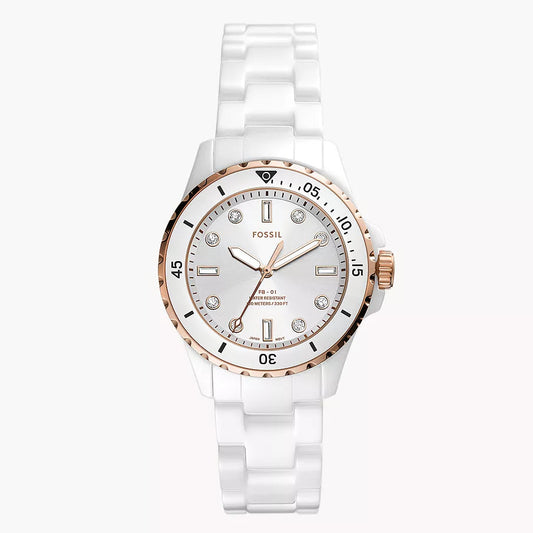 Fossil CE1107 Chronograph Quartz Ceramic Chain Lady’s Watch