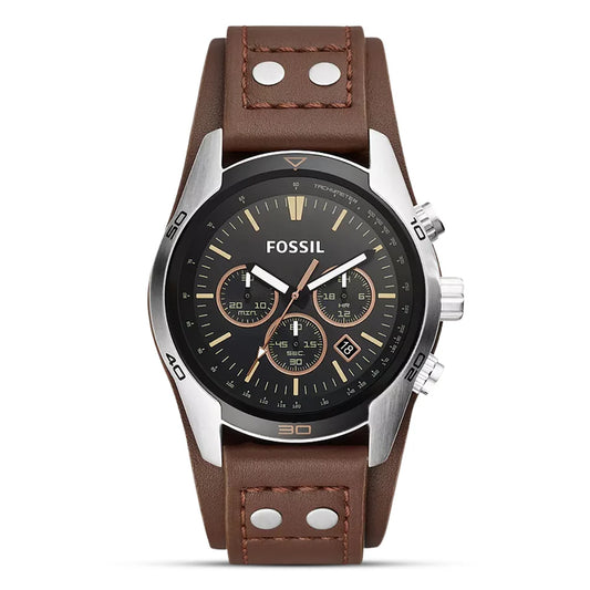 Fossil CH2891 Coachman Quartz Black Dial Genuine Leather Men’s Watch