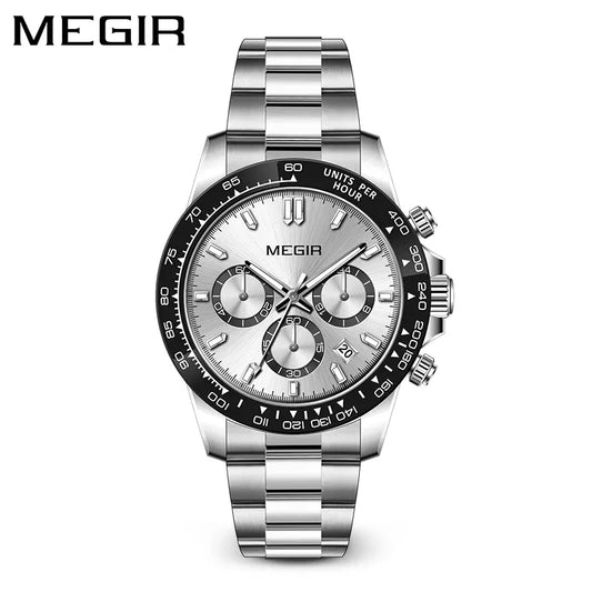 Megir MN8104GGD-BK-3 Chronograph Quartz Dualtone Stainless Steel Chain Men’s watch