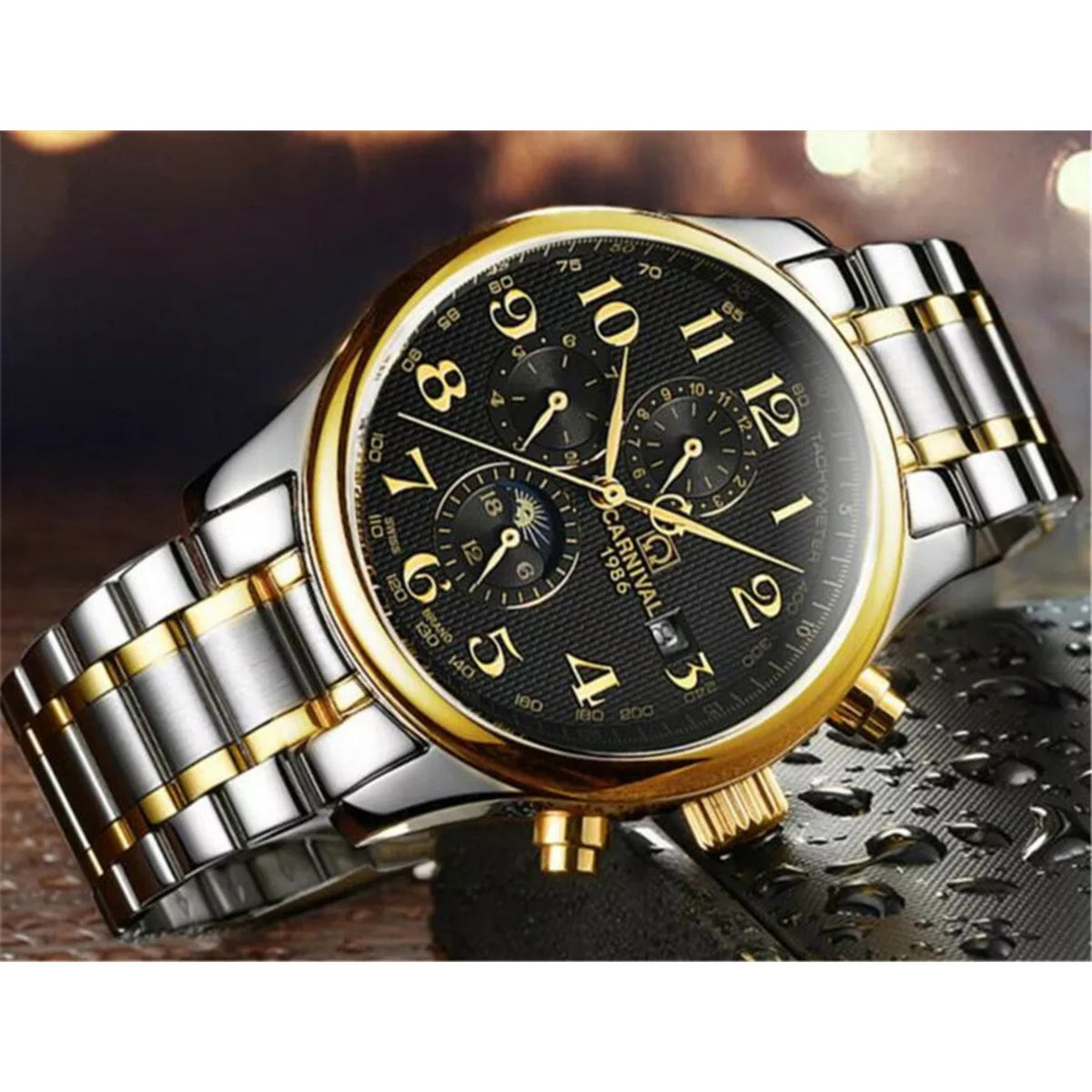 Carnival 0702g Automatic Stainless Steel Dial Dual Tone Chain Men’s Watch