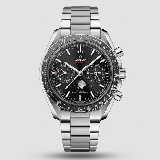 Omega Speedmaster Moonphase Co-Axial Master Chronometer Chronograph Automatic Stainless Steel Chain Men's Watch