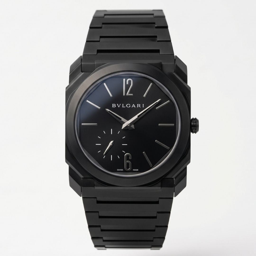 Bvlgari Octo Finissimo Black Dial Automatic Stainless Steel Chain Semi Swiss Grade Men’s Watch