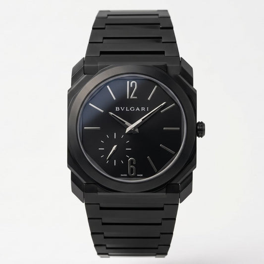 Bvlgari Octo Finissimo Black Dial Automatic Stainless Steel Chain Semi Swiss Grade Men’s Watch