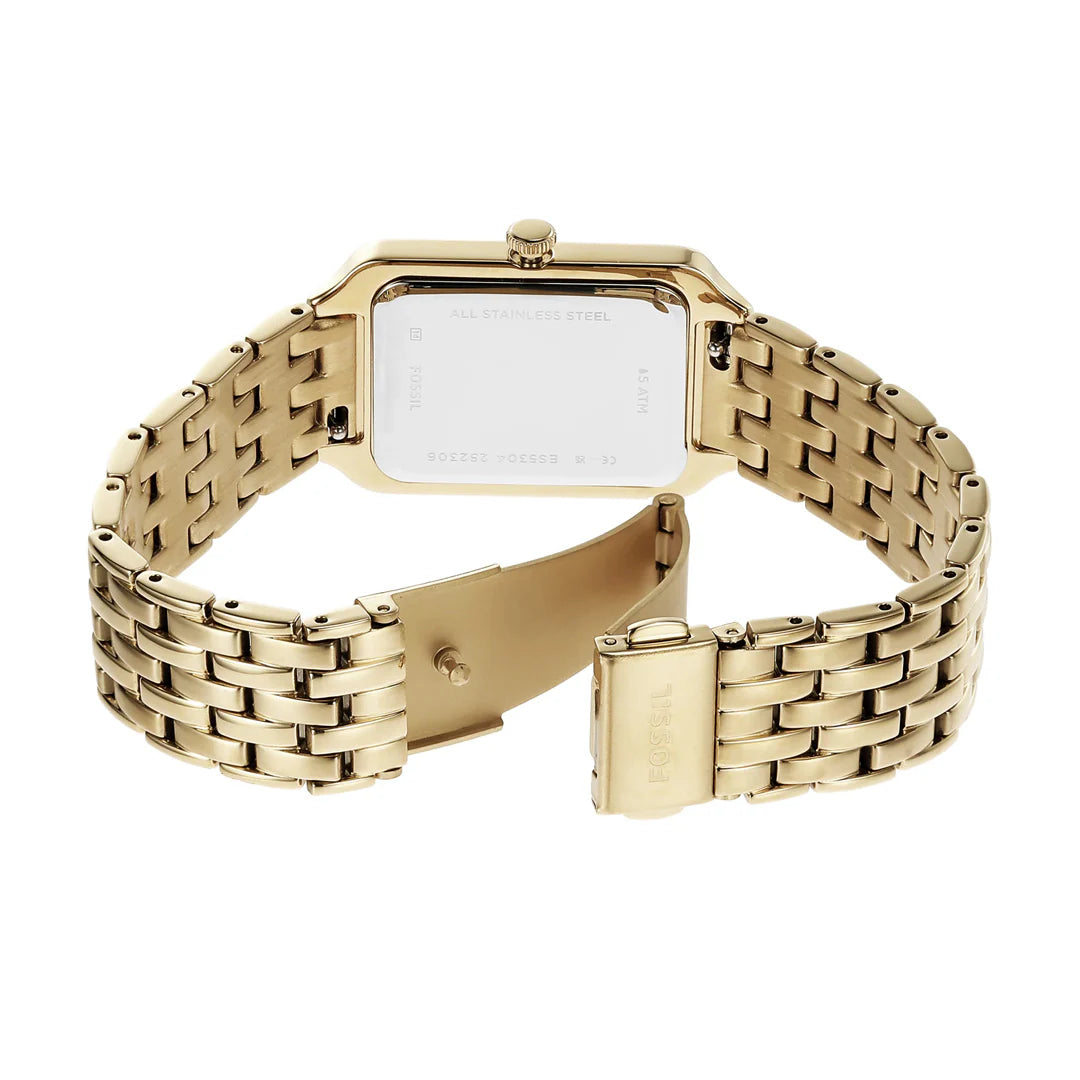 Fossil Raquel ES5304 Quartz Mother of Pearl Dial Stainless Steel Gold-Tone Chain Lady’s Watch