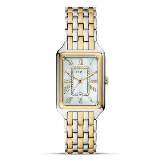 Fossil Raquel ES5305 Quartz Mother Of Pearl Dial Stainless Steel Chain Women’s Watch