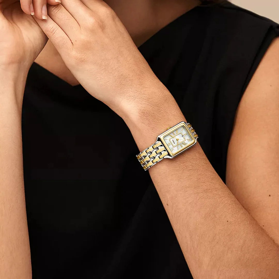 Fossil Raquel ES5305 Quartz Mother Of Pearl Dial Stainless Steel Chain Women’s Watch