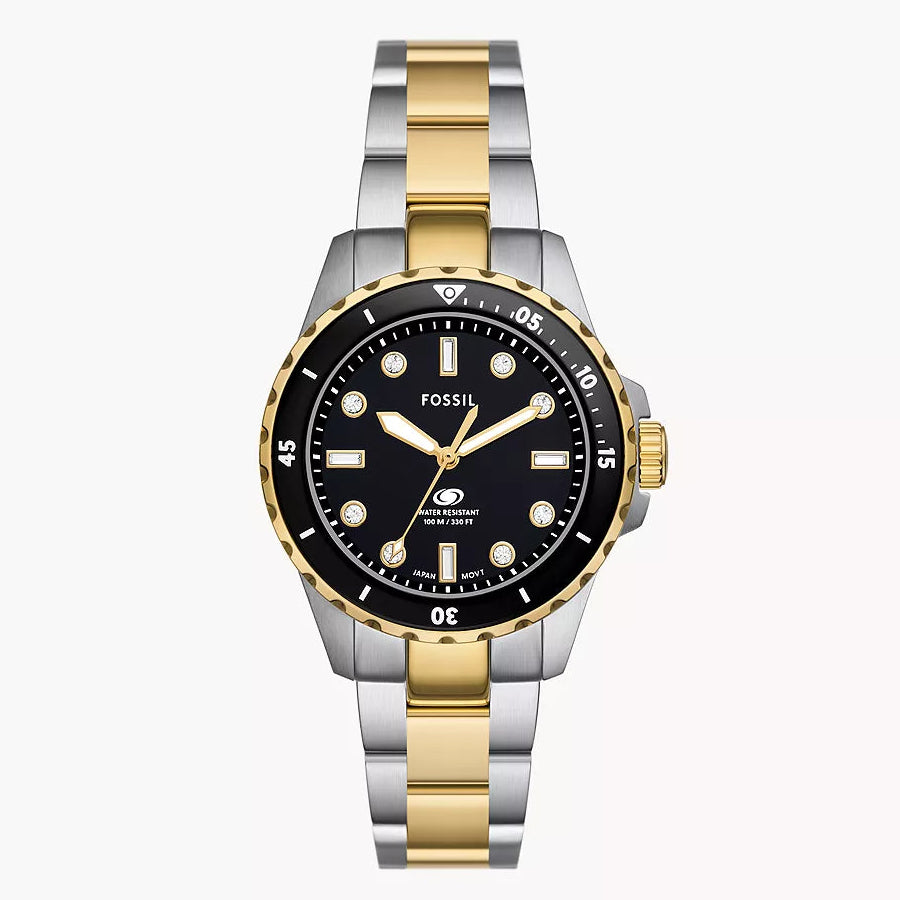 Fossil Blue Dive ES5349 Quartz Two-Tone Stainless Steel Chain Lady’s Watch