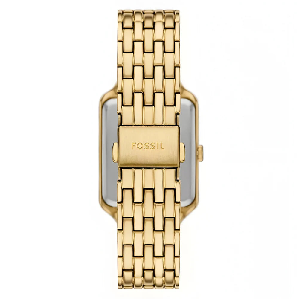 Fossil Raquel ES5398 Quartz Mother of Pearl - Moon Phase Dial Stainless Steel Gold-Tone Chain Lady’s Watch