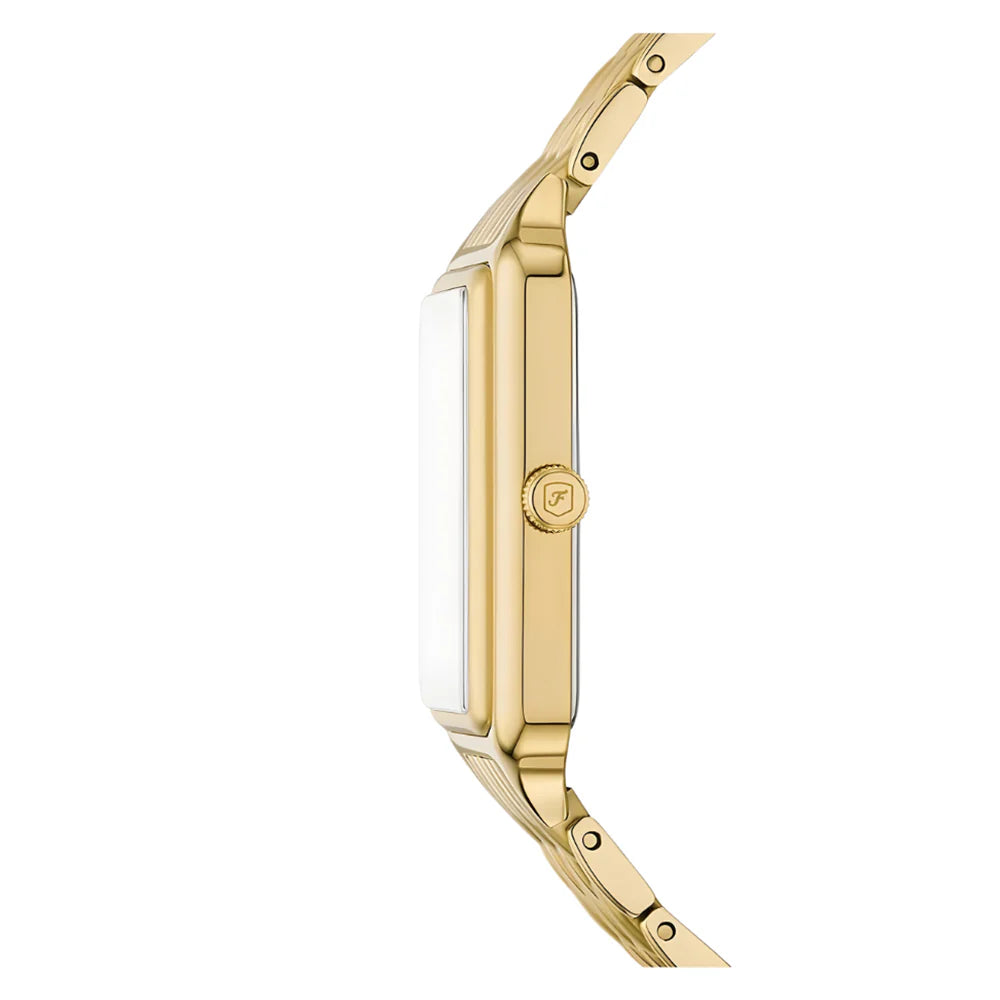 Fossil Raquel ES5398 Quartz Mother of Pearl - Moon Phase Dial Stainless Steel Gold-Tone Chain Lady’s Watch