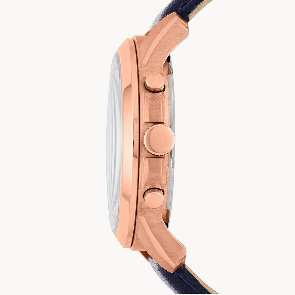 Fossil Grant FS4835 Chronograph Quartz Rose Gold-Tone Genuine Leather Strap Men’s Watch