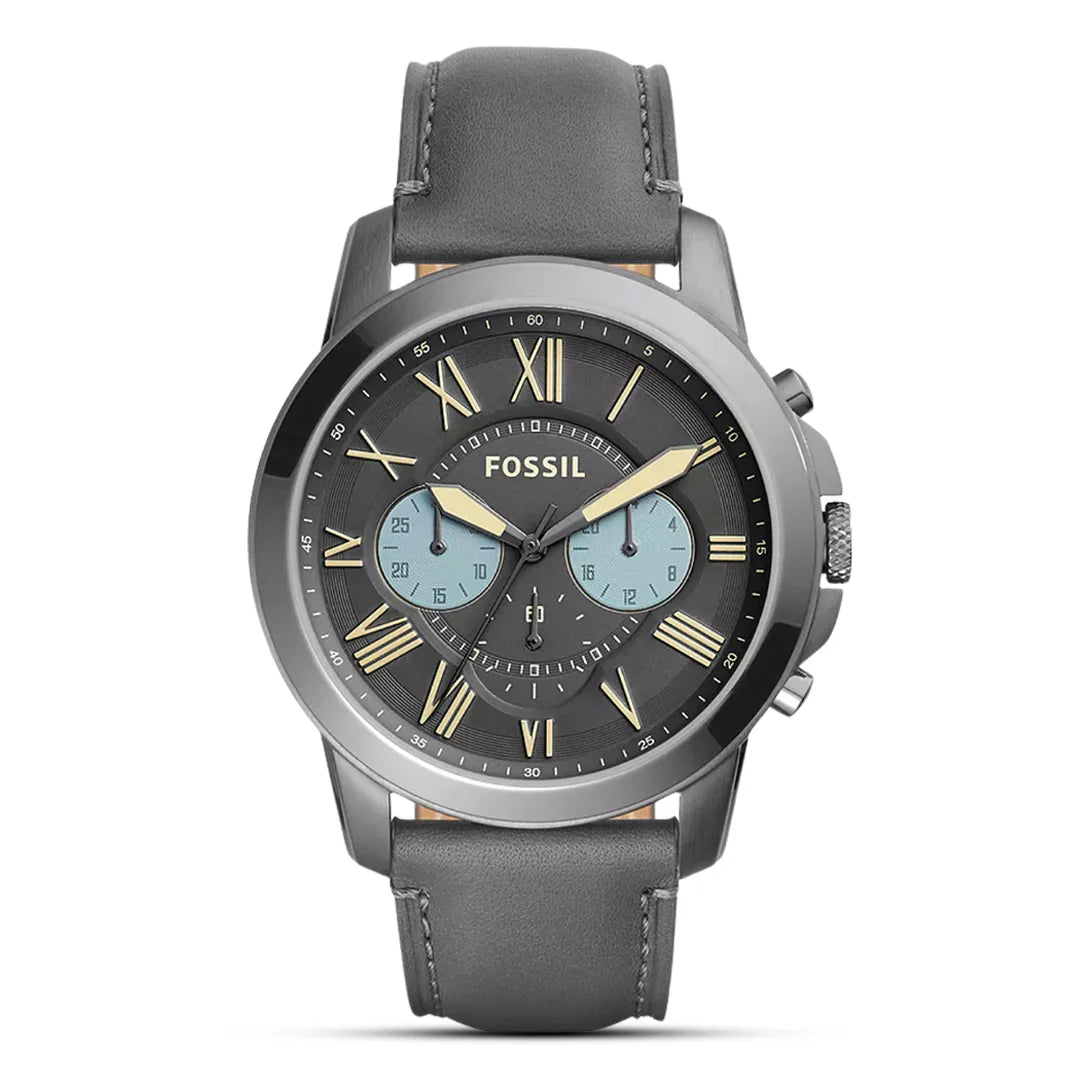 Fossil Grant FS5183 Chronograph Quartz Gunmetal Dial Genuine Leather Strap Men’s Watch