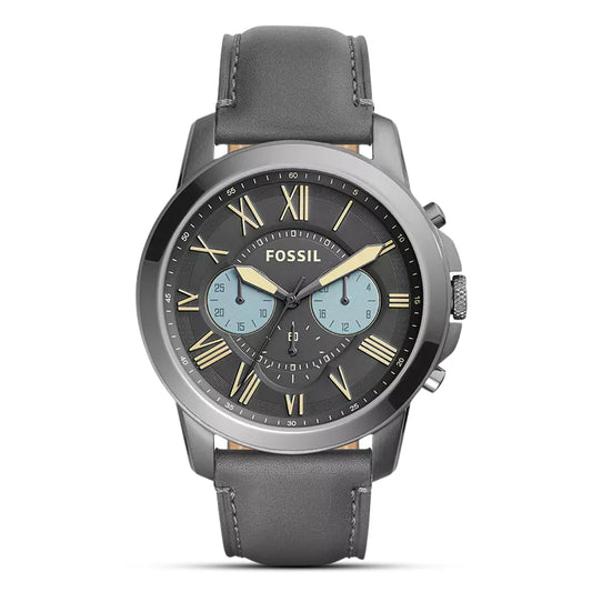 Fossil Grant FS5183 Chronograph Quartz Gunmetal Dial Genuine Leather Strap Men’s Watch