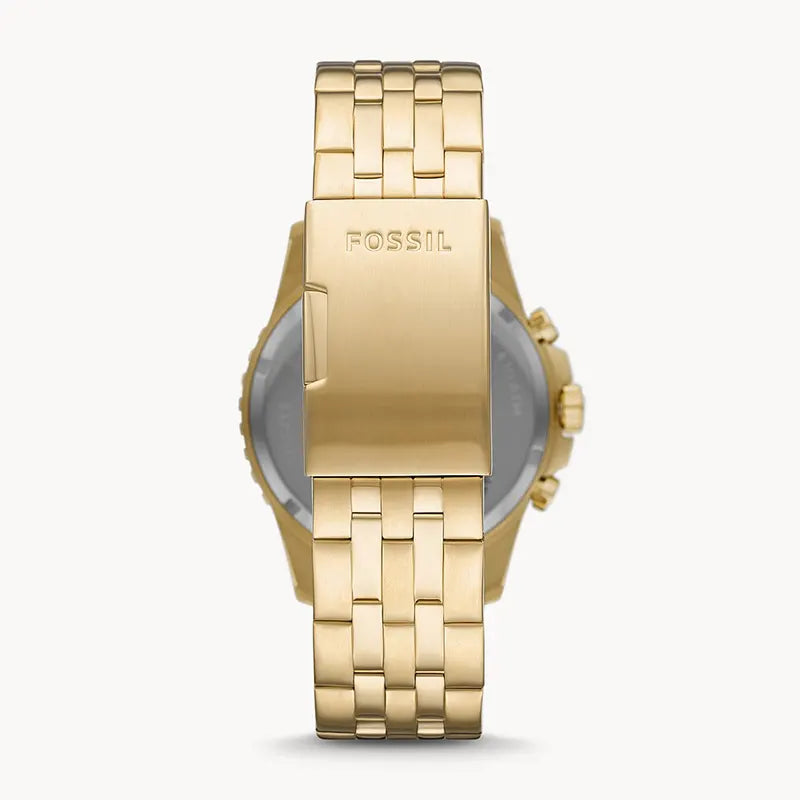 Fossil FB-01 FS5836 Chronograph Quartz Black Dial Stainless Steel Gold-Tone Chain Men’s Watch