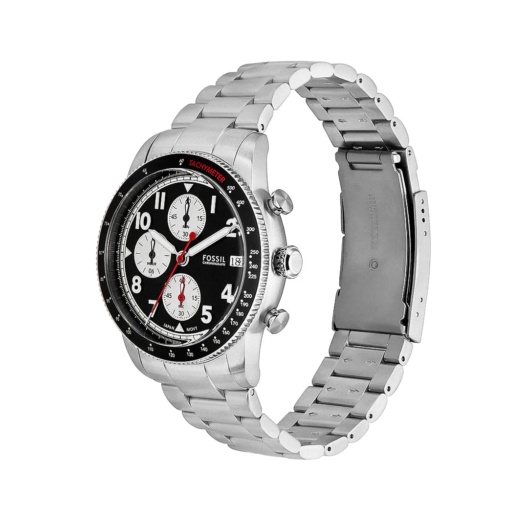 Fossil Sport Tourer FS6045 Chronograph Quartz Black Dial Stainless Steel Chain Men’s Watch