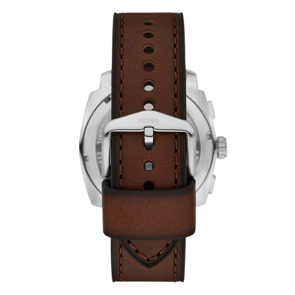 Fossil Machine FS6100 Chronograph Quartz Stainless Steel Genuine Leather Strap Men’s Watch
