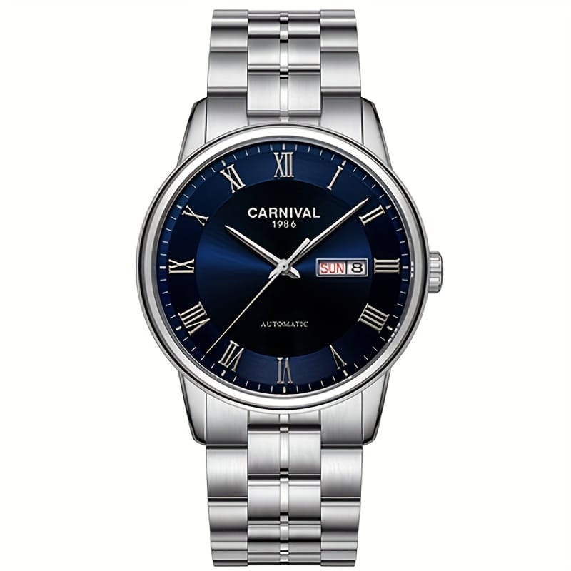 Carnival 8064G Series Automatic Blue Dial Silver-Tone Stainless Steel Chain Men’s Watch