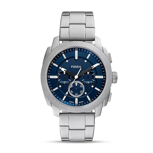 Fossil Machine FS6096 Chronograph Quartz Blue Dial Stainless Steel Chain Men’s Watch