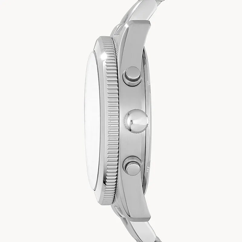 Fossil Perfect Boyfriend ES3880 Quartz Chronograph Mother of Pearl Blue Dial Stainless Steel Chain Women’s Watch