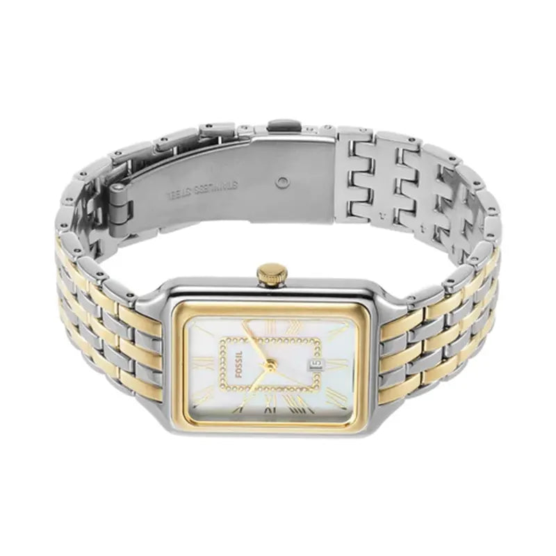 Fossil Raquel ES5305 Quartz Mother Of Pearl Dial Stainless Steel Chain Women’s Watch