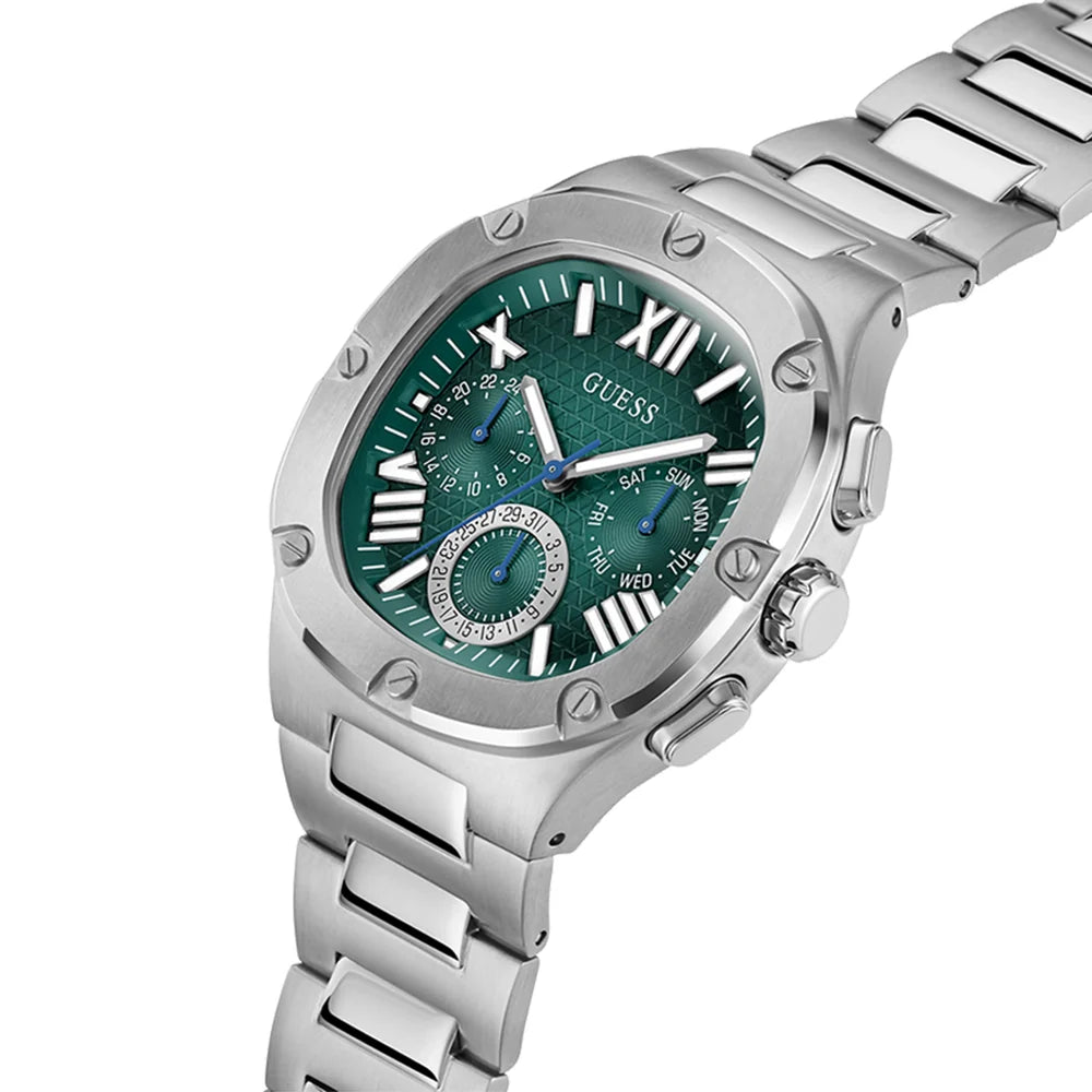 Guess Headline GW0572G6 Chronograph Quartz "Emerald Green" Dial Stainless Steel Chain Men’s Watch
