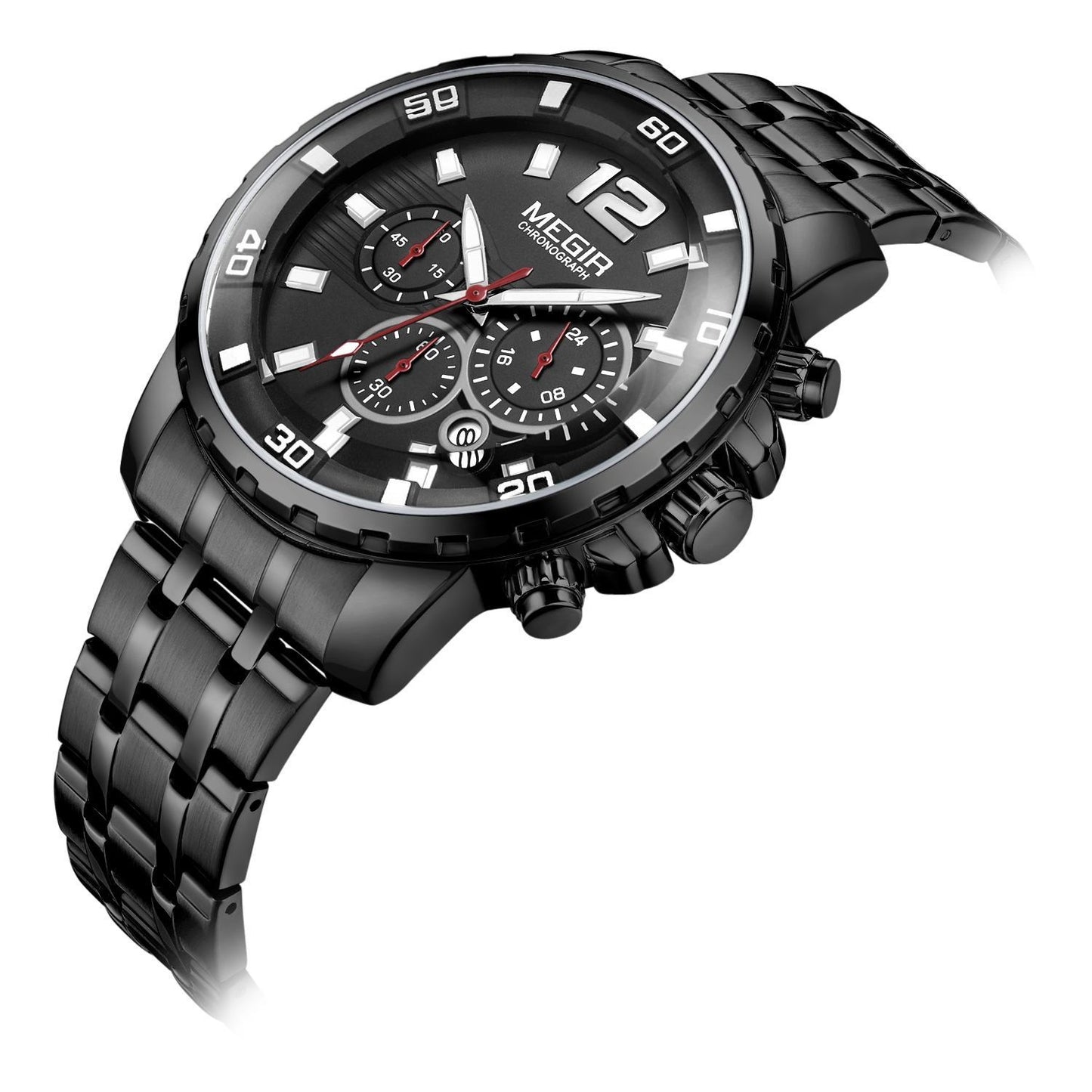 Megir Optic Gold Chronograph MS2068G-1 Stainless Steel Chain Men’s watch